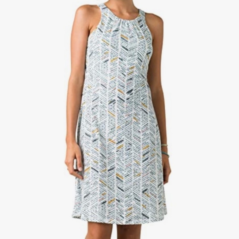 Prana Skypath Dress M  Color: White Sketch